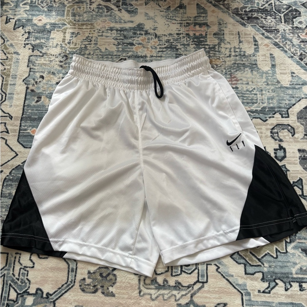 Nike White and Black Athletic Shorts